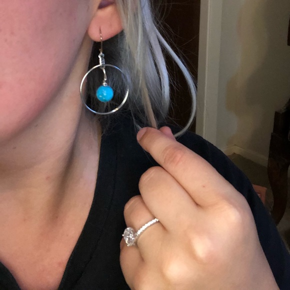 turquoise earrings HANDMADE - Picture 2 of 2